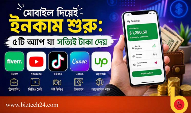 মোবাইল দিয়েই আয় শুরু: ৫টি অ্যাপ যা সত্যিই টাকা দেয়